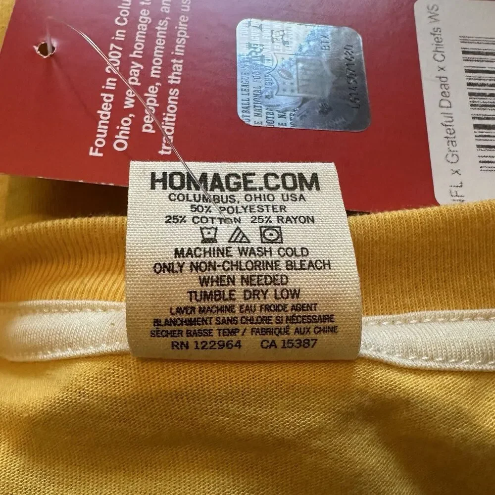 Homage NFL Kansas City Chiefs X Grateful Dead T-Shirt Men's XL NWT - Picture 15 of 16